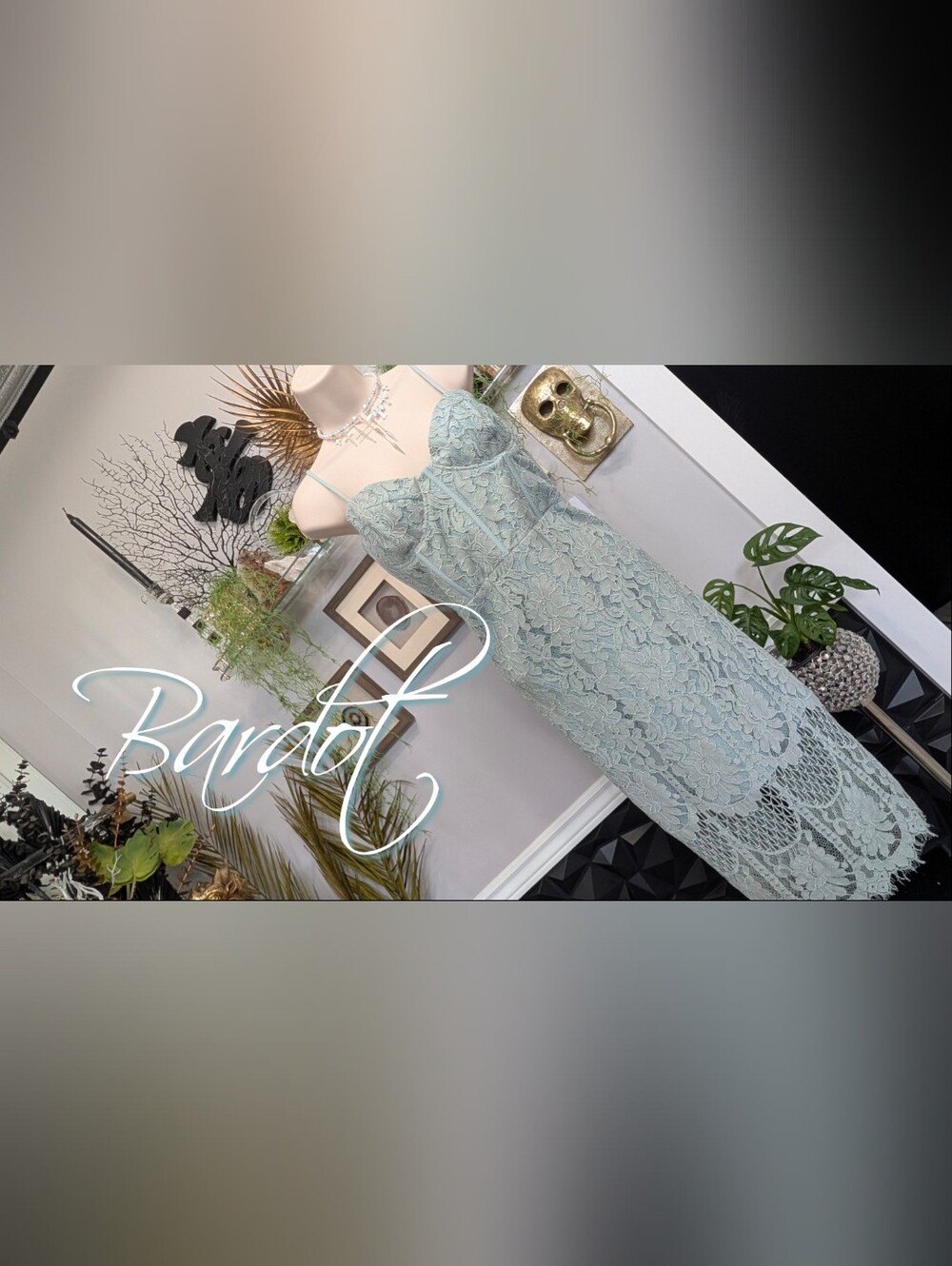 Bardot Lace Overlay Bustier Midi Dress XL-XXL